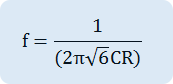f= 1/((2π√6 CR))