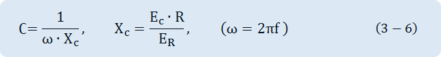 C=1/(Ω∙X_c ),X_c=(E_c∙R)/E_R ,(Ω=2πf )  
