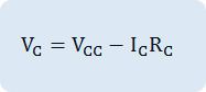 V_C=V_CC-I_C I_R