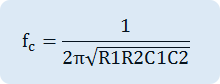 f_c=1/(2π√R1R2C1C2)
