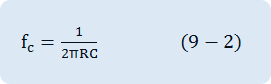 f_c=1/2πRC