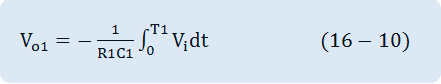V_o1=-1/R1C1 ∫_0^T1▒〖V_i dt〗