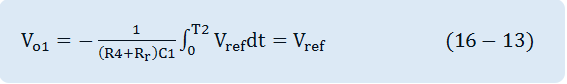 V_o1=-1/(R4+R_r )C1 ∫_0^T2▒〖V_ref dt〗=V_ref