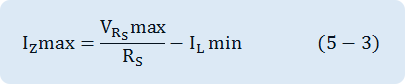 I_Z max= (V_(R_S ) max)/R_S -I_L  min⁡