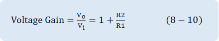 Voltage Gain= V_o/V_i =1+R2/R1