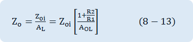 Z_o=Z_oi/A_L =Z_oi [(1+R2/R1)/A_OL ]