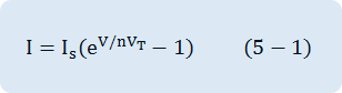 I=I_s (e^(〖V/nV〗_T )-1)  