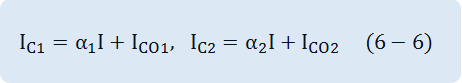 I_C1=α_1 I+I_CO1, I_C2=α_2 I+I_CO2
