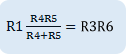 (R3 Connecting) Formula R1 R4R5/(R4+R5)=R3R_6 (R4=Rx)